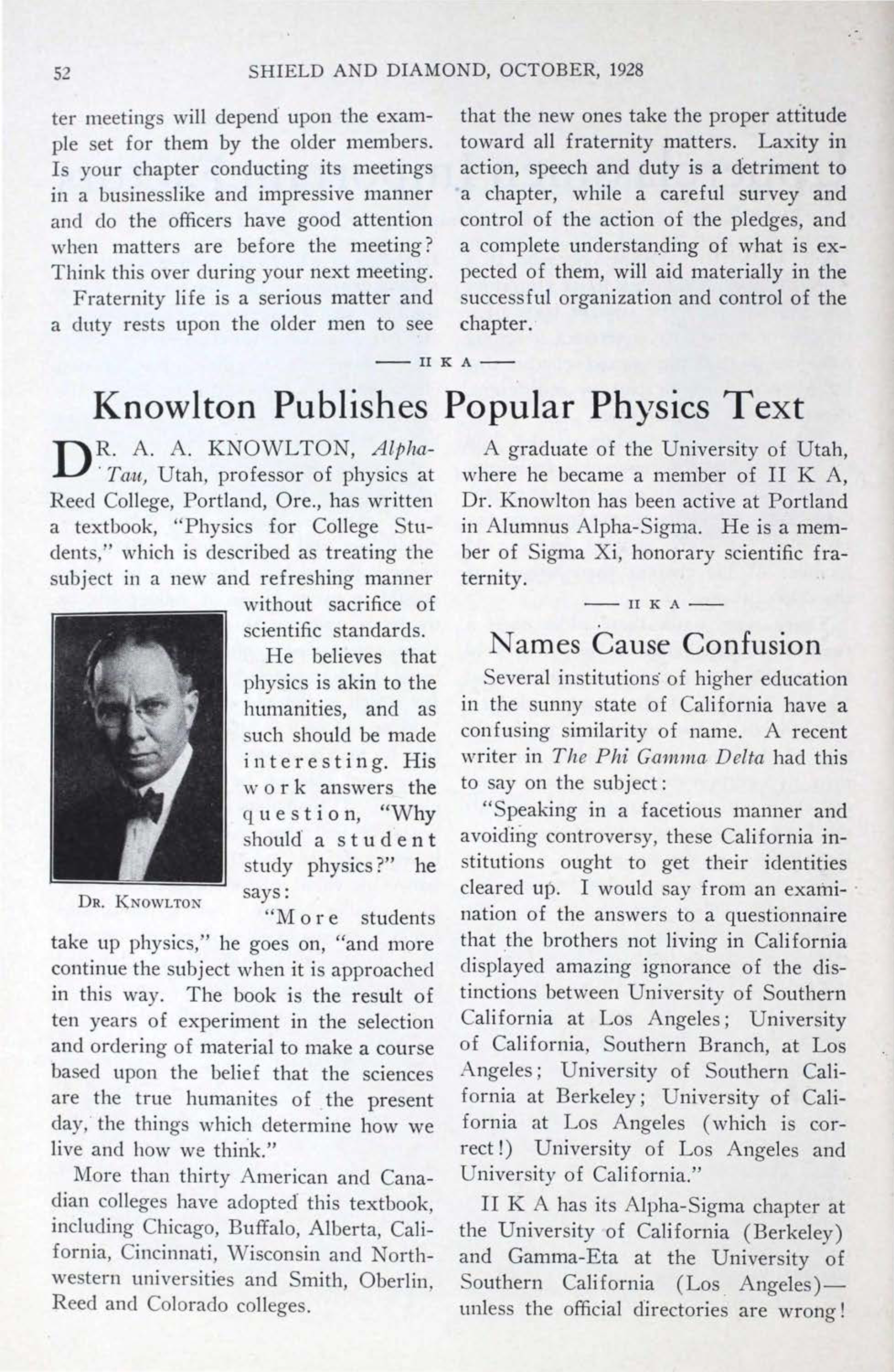 Knowlton Publishes Popular Physics Text